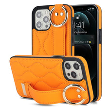 Load image into Gallery viewer, Non-slip Full Coverage Ring PU Phone Case with Wristband, For iPhone 12 Pro / 12, For iPhone 12 Pro Max, For iPhone 12 mini, For iPhone 11 Pro Max, For iPhone 11, For iPhone 11 Pro