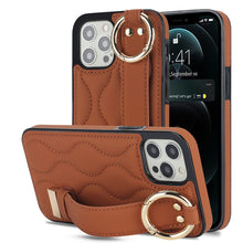 Load image into Gallery viewer, Non-slip Full Coverage Ring PU Phone Case with Wristband, For iPhone 12 Pro / 12, For iPhone 12 Pro Max, For iPhone 12 mini, For iPhone 11 Pro Max, For iPhone 11, For iPhone 11 Pro