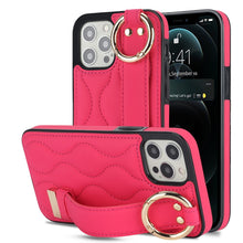 Load image into Gallery viewer, Non-slip Full Coverage Ring PU Phone Case with Wristband, For iPhone 12 Pro / 12, For iPhone 12 Pro Max, For iPhone 12 mini, For iPhone 11 Pro Max, For iPhone 11, For iPhone 11 Pro