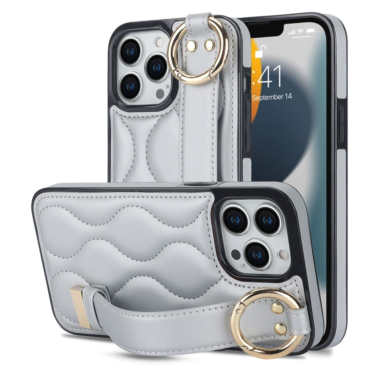 Non-slip Full Coverage Ring PU Phone Case with Wristband, For iPhone 14 Pro, For iPhone 14 Pro Max, For iPhone 13 Pro Max, For iPhone 13 Pro, For iPhone 13, For iPhone 13 mini