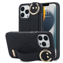 Load image into Gallery viewer, Non-slip Full Coverage Ring PU Phone Case with Wristband, For iPhone 14 Pro, For iPhone 14 Pro Max, For iPhone 13 Pro Max, For iPhone 13 Pro, For iPhone 13, For iPhone 13 mini