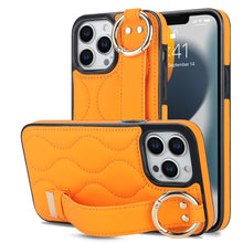Load image into Gallery viewer, Non-slip Full Coverage Ring PU Phone Case with Wristband, For iPhone 14 Pro, For iPhone 14 Pro Max, For iPhone 13 Pro Max, For iPhone 13 Pro, For iPhone 13, For iPhone 13 mini