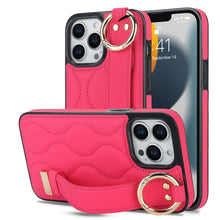 Load image into Gallery viewer, Non-slip Full Coverage Ring PU Phone Case with Wristband, For iPhone 14 Pro, For iPhone 14 Pro Max, For iPhone 13 Pro Max, For iPhone 13 Pro, For iPhone 13, For iPhone 13 mini