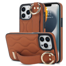 Load image into Gallery viewer, Non-slip Full Coverage Ring PU Phone Case with Wristband, For iPhone 14 Pro, For iPhone 14 Pro Max, For iPhone 13 Pro Max, For iPhone 13 Pro, For iPhone 13, For iPhone 13 mini