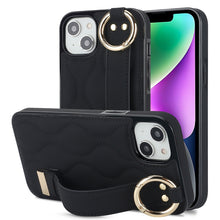 Load image into Gallery viewer, Non-slip Full Coverage Ring PU Phone Case with Wristband, For iPhone 16 Pro Max, For iPhone 16 Pro, For iPhone 16 Plus, For iPhone 16, For iPhone 14 Plus, For iPhone 14