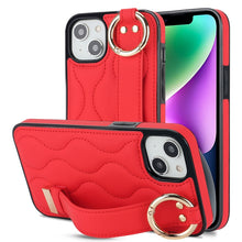 Load image into Gallery viewer, Non-slip Full Coverage Ring PU Phone Case with Wristband, For iPhone 16 Pro Max, For iPhone 16 Pro, For iPhone 16 Plus, For iPhone 16, For iPhone 14 Plus, For iPhone 14