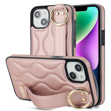 Load image into Gallery viewer, Non-slip Full Coverage Ring PU Phone Case with Wristband, For iPhone 16 Pro Max, For iPhone 16 Pro, For iPhone 16 Plus, For iPhone 16, For iPhone 14 Plus, For iPhone 14