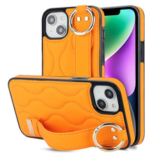Load image into Gallery viewer, Non-slip Full Coverage Ring PU Phone Case with Wristband, For iPhone 16 Pro Max, For iPhone 16 Pro, For iPhone 16 Plus, For iPhone 16, For iPhone 14 Plus, For iPhone 14