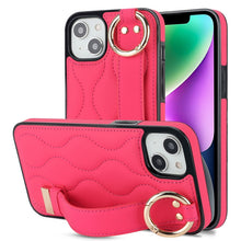 Load image into Gallery viewer, Non-slip Full Coverage Ring PU Phone Case with Wristband, For iPhone 16 Pro Max, For iPhone 16 Pro, For iPhone 16 Plus, For iPhone 16, For iPhone 14 Plus, For iPhone 14