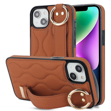 Load image into Gallery viewer, Non-slip Full Coverage Ring PU Phone Case with Wristband, For iPhone 16 Pro Max, For iPhone 16 Pro, For iPhone 16 Plus, For iPhone 16, For iPhone 14 Plus, For iPhone 14