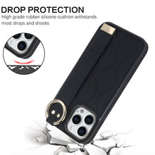 Load image into Gallery viewer, Non-slip Full Coverage Ring PU Phone Case with Wristband, For iPhone 14 Pro, For iPhone 14 Pro Max, For iPhone 13 Pro Max, For iPhone 13 Pro, For iPhone 13, For iPhone 13 mini