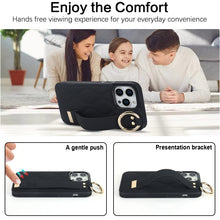 Load image into Gallery viewer, Non-slip Full Coverage Ring PU Phone Case with Wristband, For iPhone 14 Pro, For iPhone 14 Pro Max, For iPhone 13 Pro Max, For iPhone 13 Pro, For iPhone 13, For iPhone 13 mini