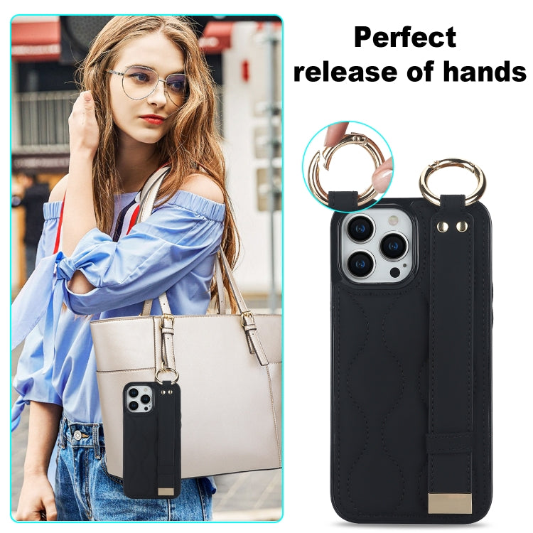Non-slip Full Coverage Ring PU Phone Case with Wristband, For iPhone 14 Pro, For iPhone 14 Pro Max, For iPhone 13 Pro Max, For iPhone 13 Pro, For iPhone 13, For iPhone 13 mini