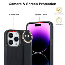 Load image into Gallery viewer, Non-slip Full Coverage Ring PU Phone Case with Wristband, For iPhone 14 Pro, For iPhone 14 Pro Max, For iPhone 13 Pro Max, For iPhone 13 Pro, For iPhone 13, For iPhone 13 mini