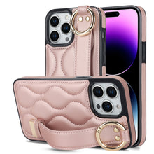 Load image into Gallery viewer, Non-slip Full Coverage Ring PU Phone Case with Wristband, For iPhone 14 Pro, For iPhone 14 Pro Max, For iPhone 13 Pro Max, For iPhone 13 Pro, For iPhone 13, For iPhone 13 mini