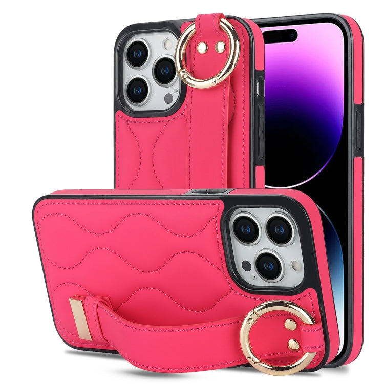 Non-slip Full Coverage Ring PU Phone Case with Wristband, For iPhone 14 Pro, For iPhone 14 Pro Max, For iPhone 13 Pro Max, For iPhone 13 Pro, For iPhone 13, For iPhone 13 mini