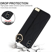 Load image into Gallery viewer, Non-slip Full Coverage Ring PU Phone Case with Wristband, For iPhone XS / X, For iPhone XR, For iPhone XS Max, For iPhone 7 Plus / 8 Plus, For iPhone 7 / 8