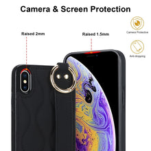 Load image into Gallery viewer, Non-slip Full Coverage Ring PU Phone Case with Wristband, For iPhone XS / X, For iPhone XR, For iPhone XS Max, For iPhone 7 Plus / 8 Plus, For iPhone 7 / 8