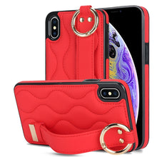 Load image into Gallery viewer, Non-slip Full Coverage Ring PU Phone Case with Wristband, For iPhone XS / X, For iPhone XR, For iPhone XS Max, For iPhone 7 Plus / 8 Plus, For iPhone 7 / 8