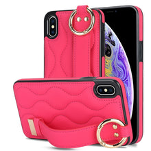 Load image into Gallery viewer, Non-slip Full Coverage Ring PU Phone Case with Wristband, For iPhone XS / X, For iPhone XR, For iPhone XS Max, For iPhone 7 Plus / 8 Plus, For iPhone 7 / 8