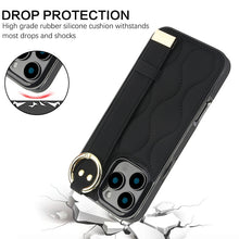 Load image into Gallery viewer, Non-slip Full Coverage Ring PU Phone Case with Wristband, For iPhone 16 Pro Max, For iPhone 16 Pro, For iPhone 16 Plus, For iPhone 16, For iPhone 14 Plus, For iPhone 14