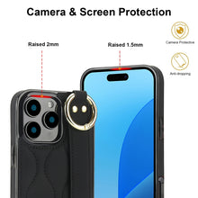 Load image into Gallery viewer, Non-slip Full Coverage Ring PU Phone Case with Wristband, For iPhone 16 Pro Max, For iPhone 16 Pro, For iPhone 16 Plus, For iPhone 16, For iPhone 14 Plus, For iPhone 14