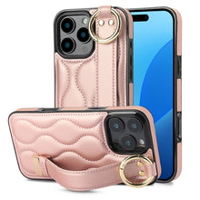 Load image into Gallery viewer, Non-slip Full Coverage Ring PU Phone Case with Wristband, For iPhone 16 Pro Max, For iPhone 16 Pro, For iPhone 16 Plus, For iPhone 16, For iPhone 14 Plus, For iPhone 14
