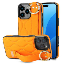 Load image into Gallery viewer, Non-slip Full Coverage Ring PU Phone Case with Wristband, For iPhone 16 Pro Max, For iPhone 16 Pro, For iPhone 16 Plus, For iPhone 16, For iPhone 14 Plus, For iPhone 14