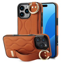 Load image into Gallery viewer, Non-slip Full Coverage Ring PU Phone Case with Wristband, For iPhone 16 Pro Max, For iPhone 16 Pro, For iPhone 16 Plus, For iPhone 16, For iPhone 14 Plus, For iPhone 14