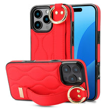 Load image into Gallery viewer, Non-slip Full Coverage Ring PU Phone Case with Wristband, For iPhone 16 Pro Max, For iPhone 16 Pro, For iPhone 16 Plus, For iPhone 16, For iPhone 14 Plus, For iPhone 14