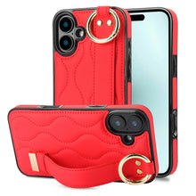 Load image into Gallery viewer, Non-slip Full Coverage Ring PU Phone Case with Wristband, For iPhone 16 Pro Max, For iPhone 16 Pro, For iPhone 16 Plus, For iPhone 16, For iPhone 14 Plus, For iPhone 14