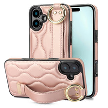 Load image into Gallery viewer, Non-slip Full Coverage Ring PU Phone Case with Wristband, For iPhone 16 Pro Max, For iPhone 16 Pro, For iPhone 16 Plus, For iPhone 16, For iPhone 14 Plus, For iPhone 14