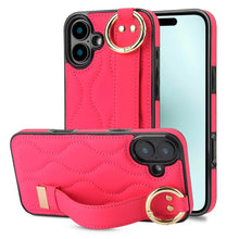 Load image into Gallery viewer, Non-slip Full Coverage Ring PU Phone Case with Wristband, For iPhone 16 Pro Max, For iPhone 16 Pro, For iPhone 16 Plus, For iPhone 16, For iPhone 14 Plus, For iPhone 14