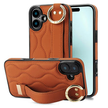 Load image into Gallery viewer, Non-slip Full Coverage Ring PU Phone Case with Wristband, For iPhone 16 Pro Max, For iPhone 16 Pro, For iPhone 16 Plus, For iPhone 16, For iPhone 14 Plus, For iPhone 14