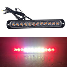 Load image into Gallery viewer, DC12V-24V / 36W Car Truck Emergency Strobe Flash Warning Light 12LEDs Long Ultra-thin Side Lights, DC12V-24V / 36W, DC12V-24V / 36W(Yellow + Red + Yellow)