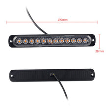 Load image into Gallery viewer, DC12V-24V / 36W Car Truck Emergency Strobe Flash Warning Light 12LEDs Long Ultra-thin Side Lights, DC12V-24V / 36W, DC12V-24V / 36W(Yellow + Red + Yellow)