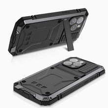 Load image into Gallery viewer, R-JUST Shockproof Life Waterproof Dust-proof Metal + Silicone Phone Case with Holder, For iPhone 15 Pro Max, For iPhone 15 Pro, For iPhone 15 Plus, For iPhone 15