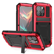 Load image into Gallery viewer, R-JUST Shockproof Life Waterproof Dust-proof Metal + Silicone Phone Case with Holder, For iPhone 15 Pro Max, For iPhone 15 Pro, For iPhone 15 Plus, For iPhone 15