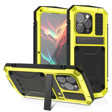 Load image into Gallery viewer, R-JUST Shockproof Life Waterproof Dust-proof Metal + Silicone Phone Case with Holder, For iPhone 15 Pro Max, For iPhone 15 Pro, For iPhone 15 Plus, For iPhone 15