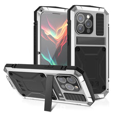 Load image into Gallery viewer, R-JUST Shockproof Life Waterproof Dust-proof Metal + Silicone Phone Case with Holder, For iPhone 15 Pro Max, For iPhone 15 Pro, For iPhone 15 Plus, For iPhone 15