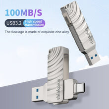 Load image into Gallery viewer, Lenovo Thinkplus MU232 USB 3.2 + USB-C / Type-C Dual Head Flash Drive, 32GB, 64GB, 128GB, 256GB