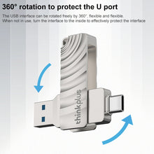 Load image into Gallery viewer, Lenovo Thinkplus MU232 USB 3.2 + USB-C / Type-C Dual Head Flash Drive, 32GB, 64GB, 128GB, 256GB
