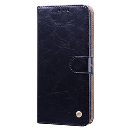 Business Style Oil Wax Texture Horizontal Flip Leather Case with Holder & Card Slots & Wallet
