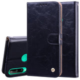Business Style Oil Wax Texture Horizontal Flip Leather Case with Holder & Card Slots & Wallet