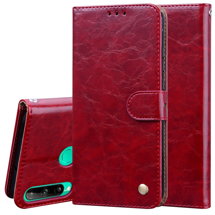 Business Style Oil Wax Texture Horizontal Flip Leather Case with Holder & Card Slots & Wallet