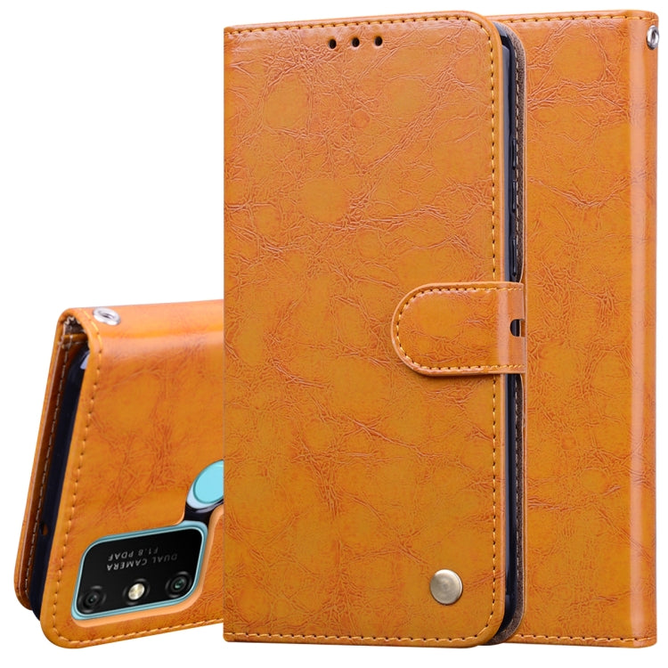 Business Style Oil Wax Texture Horizontal Flip Leather Case with Holder & Card Slots & Wallet