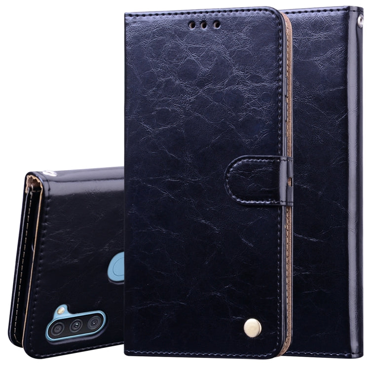 Business Style Oil Wax Texture Horizontal Flip Leather Case with Holder & Card Slots & Wallet