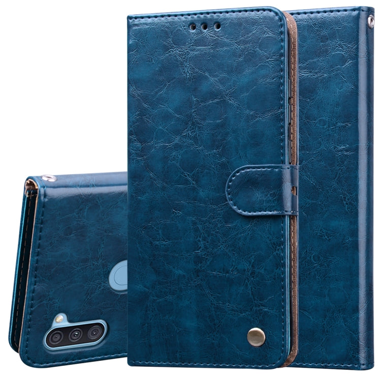 Business Style Oil Wax Texture Horizontal Flip Leather Case with Holder & Card Slots & Wallet