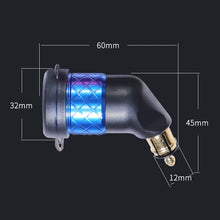 Load image into Gallery viewer, German EU Plug Special Motorcycle Elbow Charger Dual USB Voltmeter 4.2A Charger, Black, Blue, Red, Gold