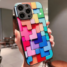 Load image into Gallery viewer, Colorful Toy Bricks Pattern Shockproof Glass Phone Case, For iPhone 6s / 6